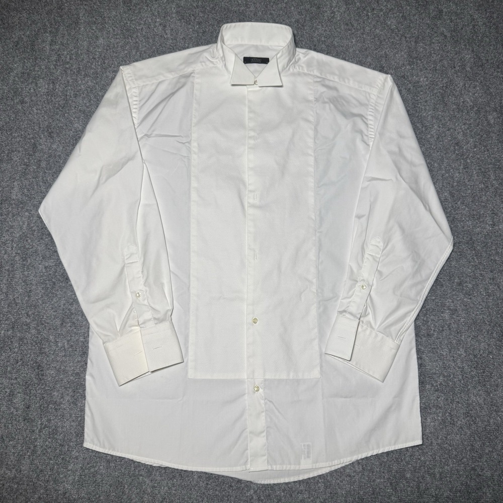 Eton Ganghester 1928 White Twill Dress Shirt Men 16 41 French Cuff 100% Cotton